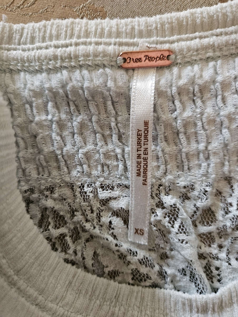 NWOT Free People Snowfall Lace Patchwork Ruffles Tunic - Picture 10 of 13